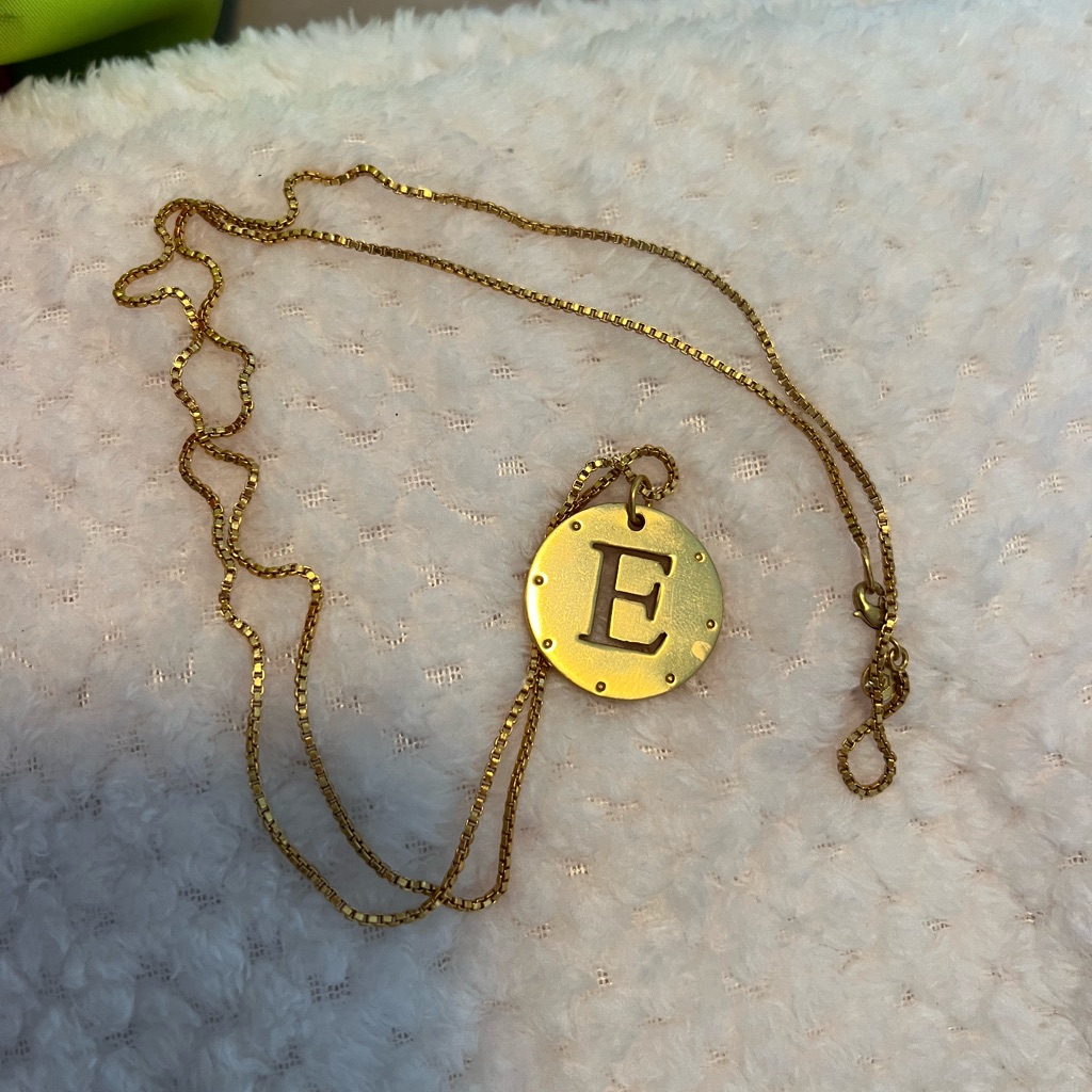 Gold E Necklace